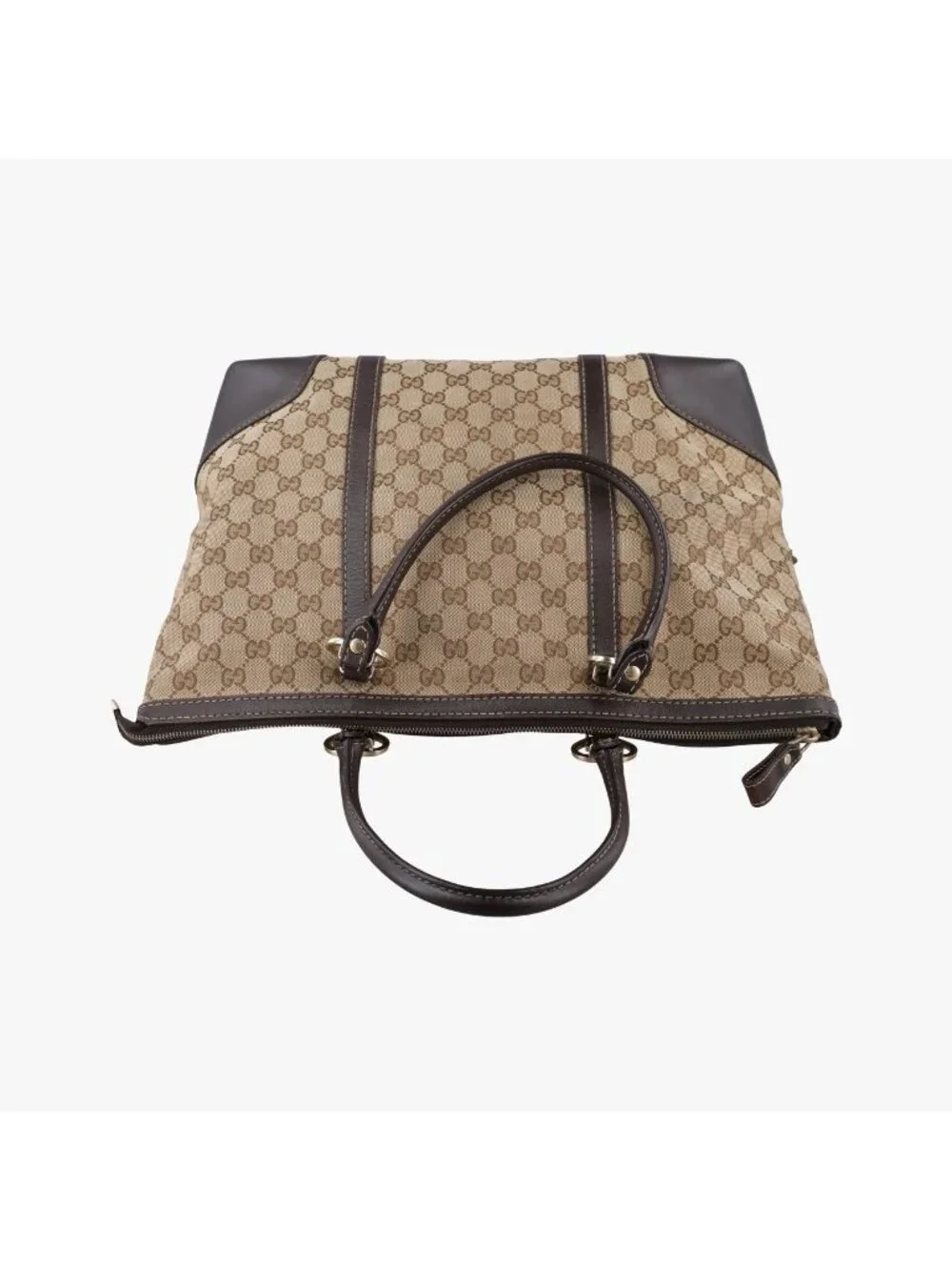 Gucci Brea Brown GG Canvas Leather Handbag